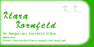 klara kornfeld business card